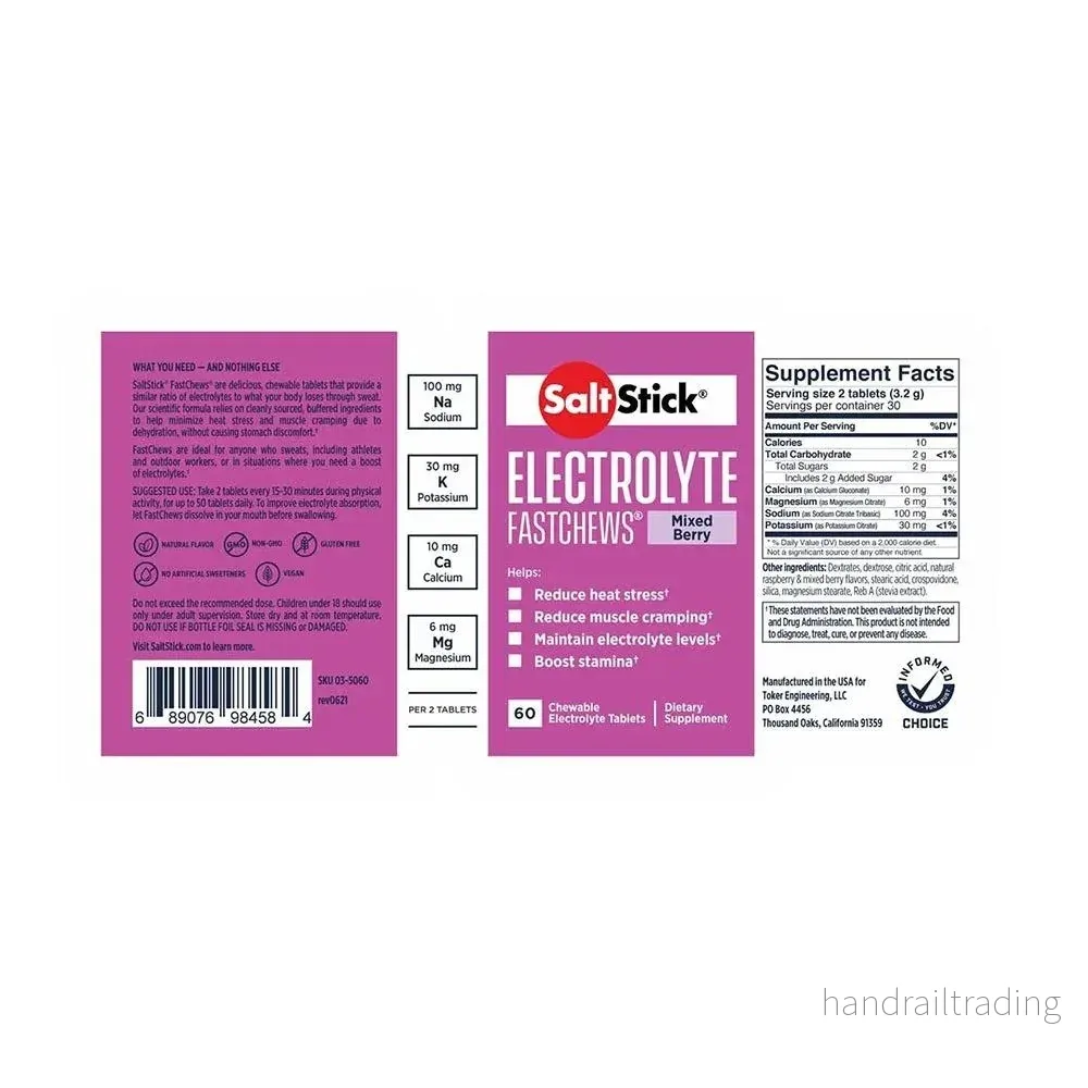 SaltStick FastChews Mixed Berry, 60 tuggtabletter - Bild 2