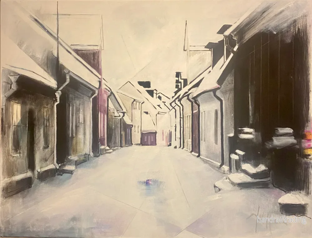 Dick Hansson – Trappgatan som partitur, acryl på duk