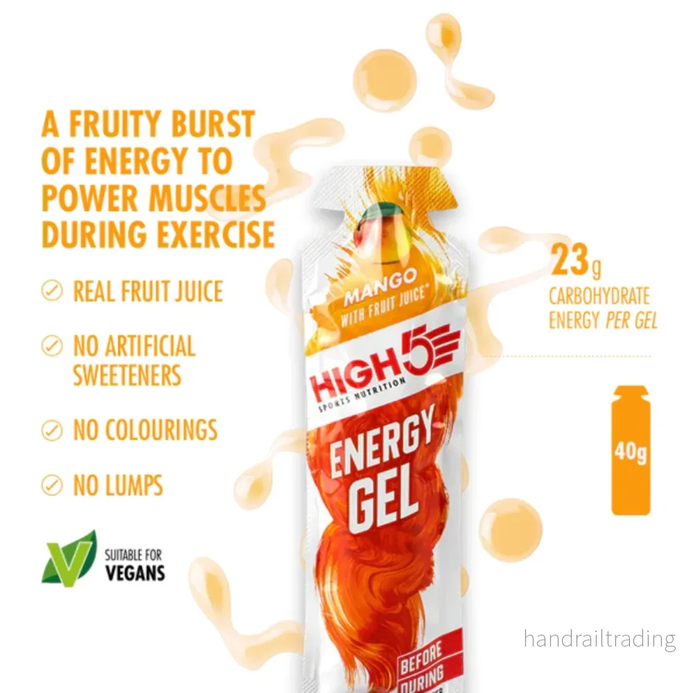 High5 Energigel Mango 40 g x 20 st. Kort datum - Bild 3