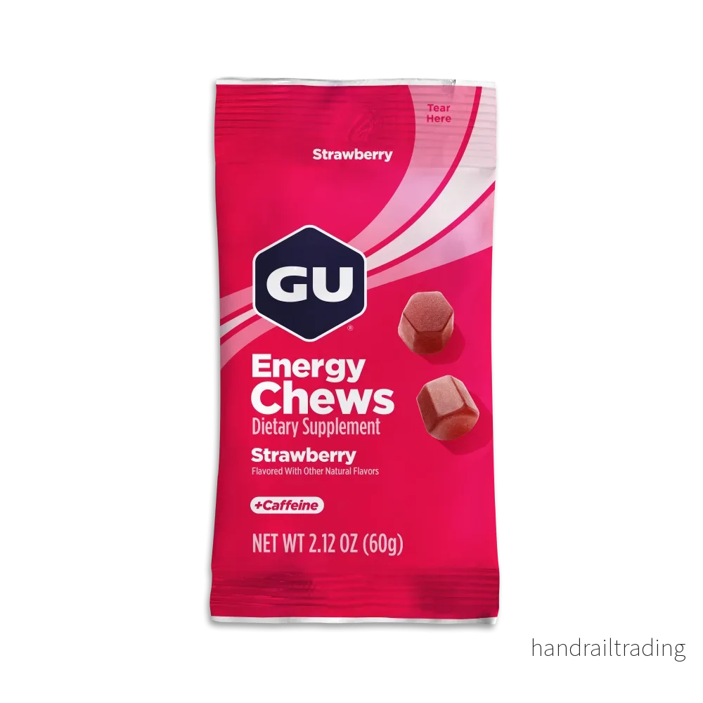 GU Energy Chews Jordgubb med koffein (30g) DATUMPRODUKT GU Energy Chews Jordgubb med koffein (30g) DATUMPRODUKT