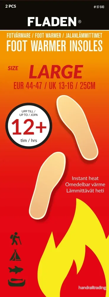 Foot warmer insoles25cm x 8.6cm pair Foot warmer insoles25cm x 8.6cm pair