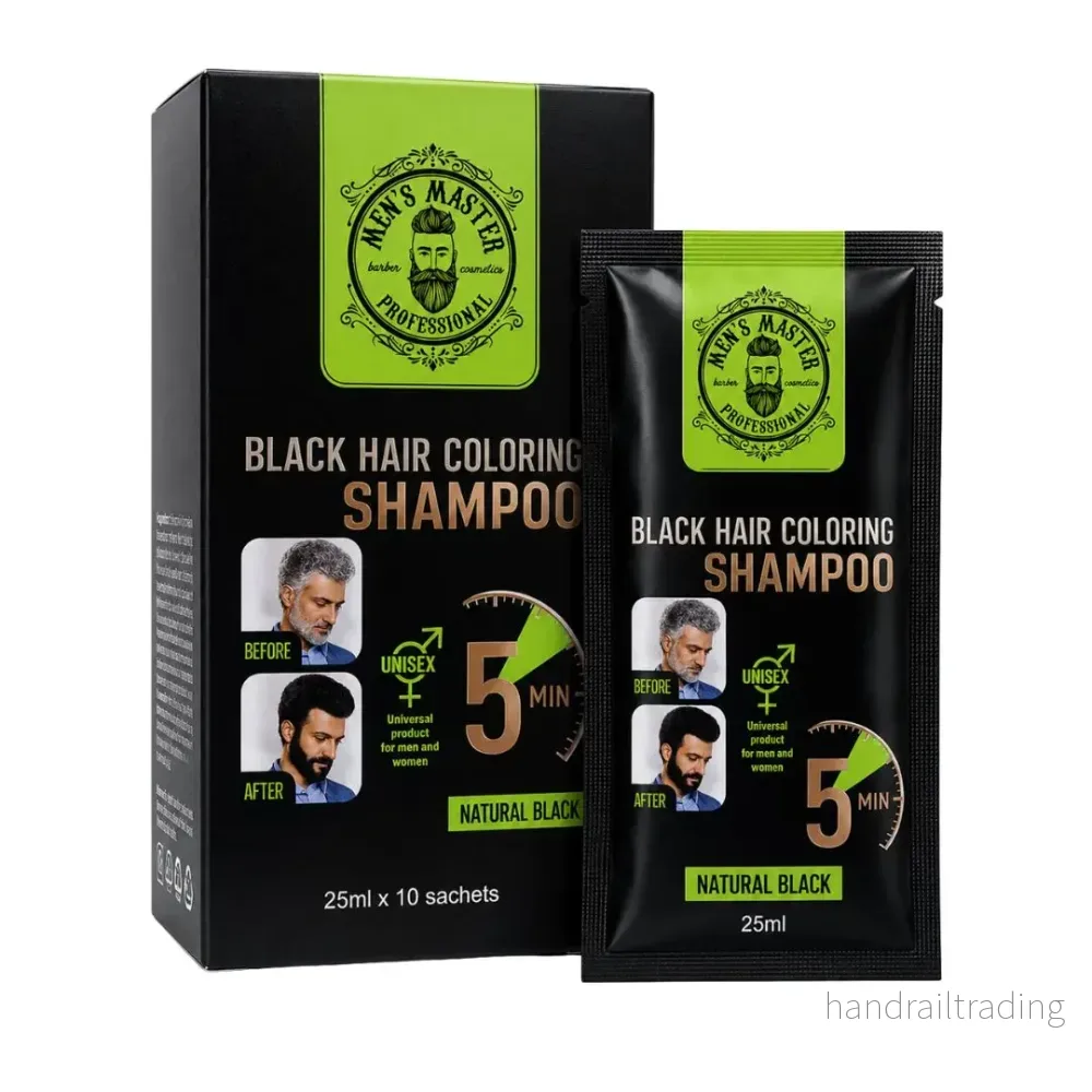 Men’s Master black hair coloring shampoo – färgschampo 10 × 25 ml