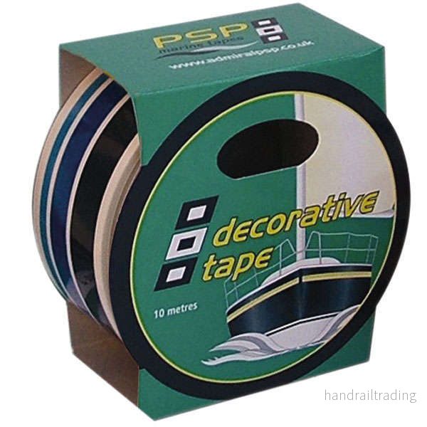 Psp go-fast skrovtejp 3x blå ränder 21 mm x 10 m