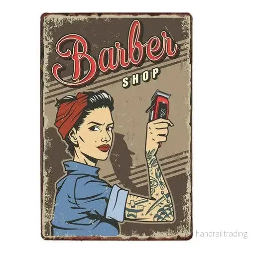 Vintage Metallskylt Frisersalong - Bild 3