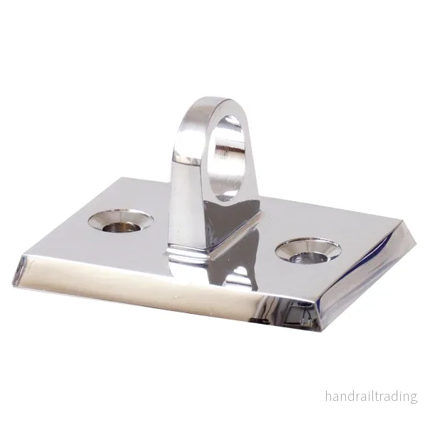 Räckesväggfäste krom med öga, höjd 22mm Räckesväggfäste krom med öga, höjd 22mm