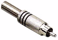 0200-M-BLACKH Rca Male Plug-Nickel Plated