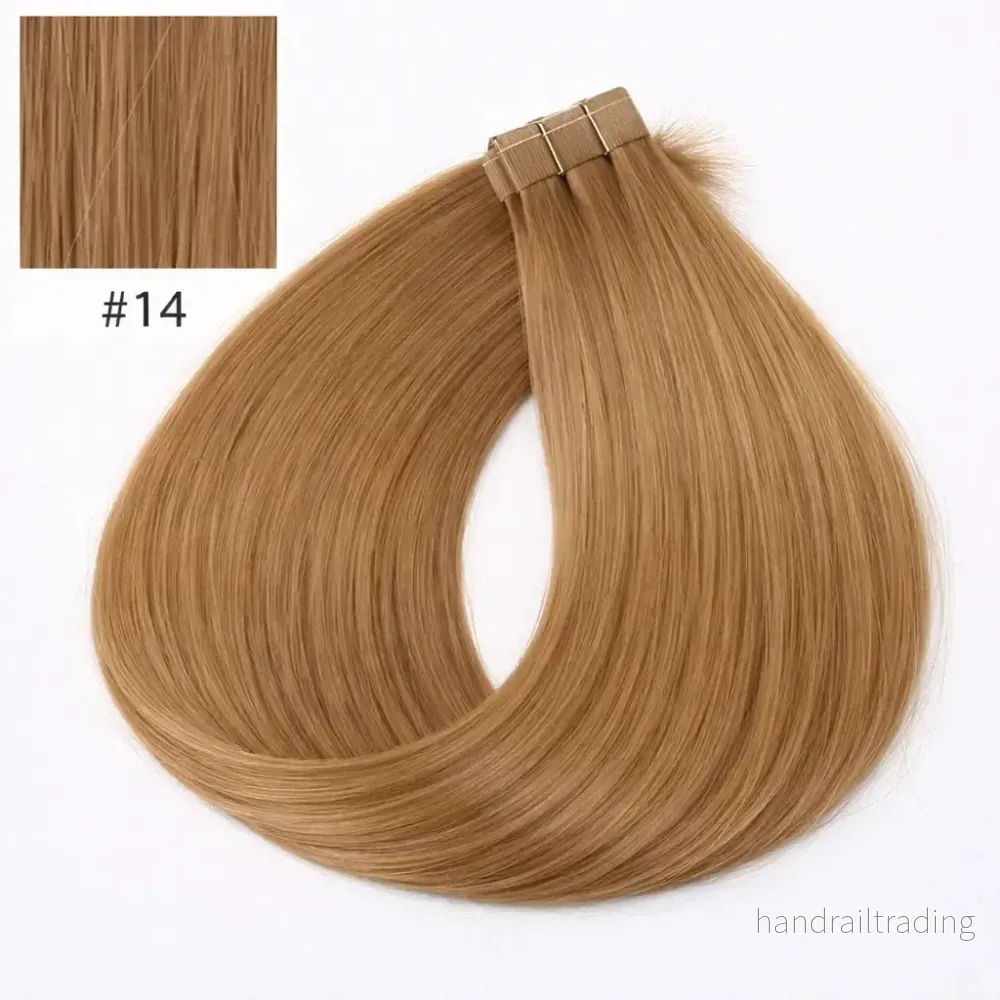Tape-in löshår i äkta Remy – Very Light Blonde #14, 60 cm - Bild 2