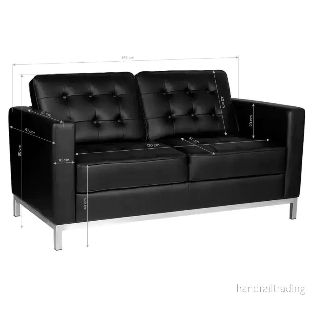 Gabbiano BM18019 – svart 2-sitssoffa för väntrum - Bild 3