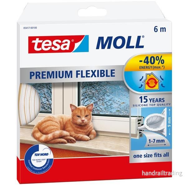 Tesa tätningslist silikon 9 mm x 6 m vit Tesa tätningslist silikon 9 mm x 6 m vit