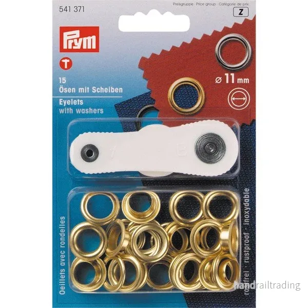 Mässingsöljetter 11mm inv 15st, med verktyg Mässingsöljetter 11mm inv 15st, med verktyg