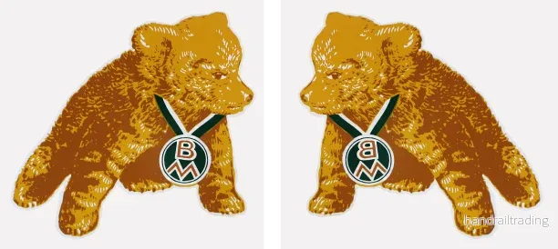 Dekaler Teddy hö+vä par (Glasskåpet)