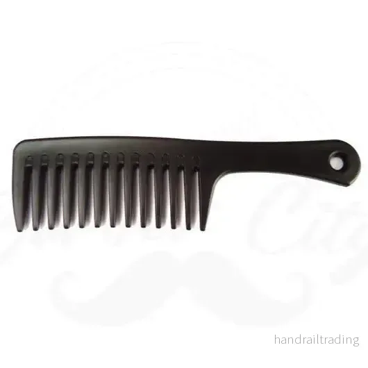 Bredtandad frisörkam med handtag Bredtandad frisörkam med handtag