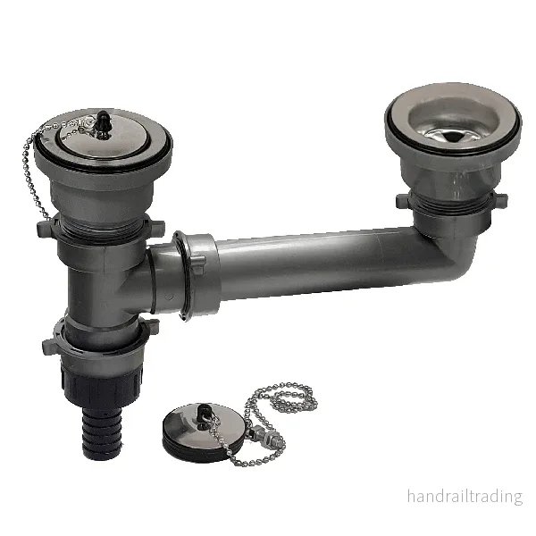 Avlopp vattenlås, dubbelt 125 – 320 mm, Ø 25 mm studs