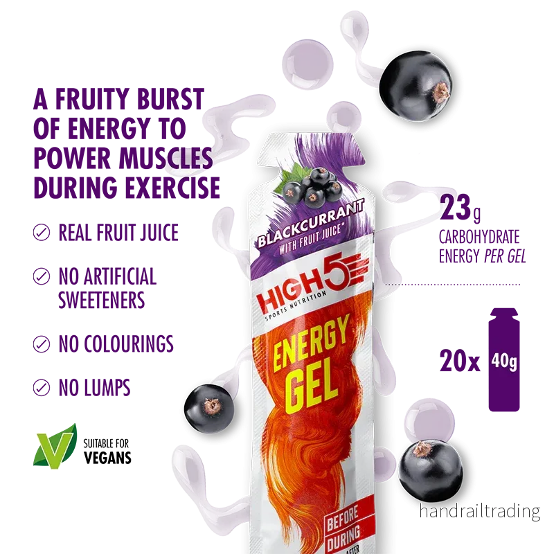 High5 Energigel Blackcurrant 40 g x 20 st. DATUMVARA - Bild 2