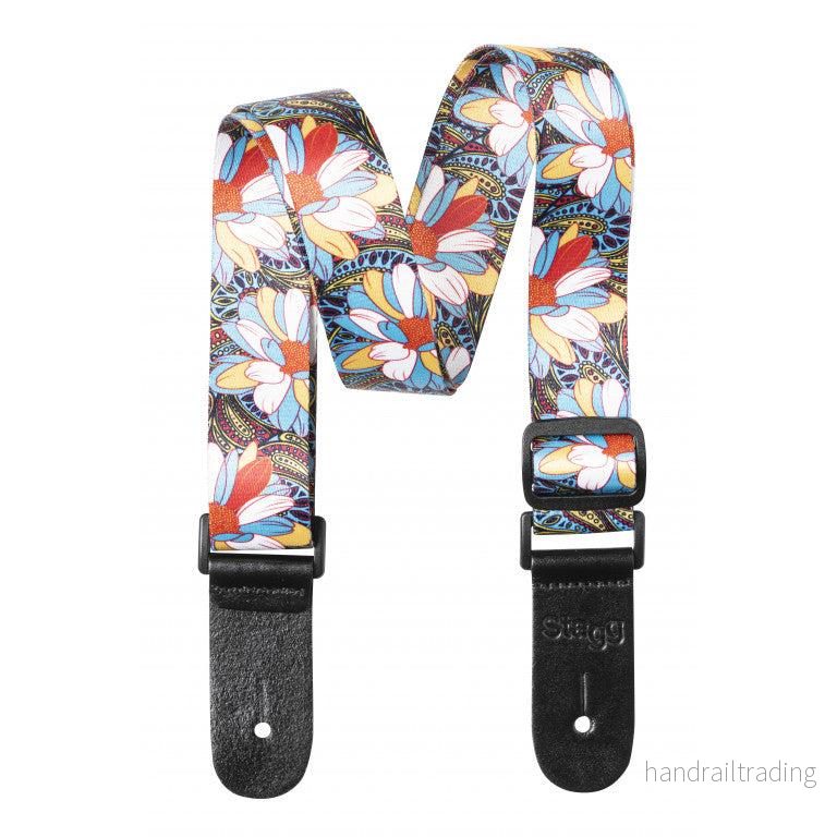 STEUKEFLOWBLU Terylen Uke Strap Flower Blue STEUKEFLOWBLU Terylen Uke Strap Flower Blue