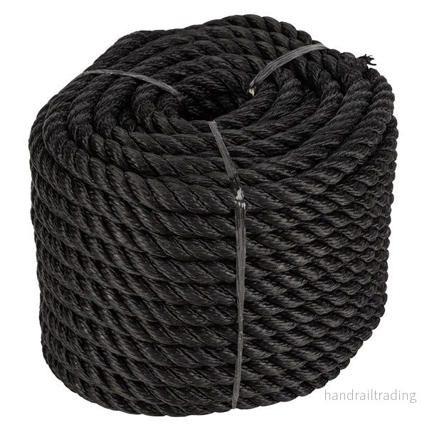 3-Slagen PP lina svart Ø14 mm 30 meter