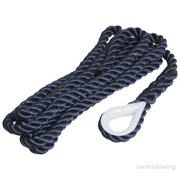 Robline förtöjning 3-slagen med kaus, Navy 16mm x 4m Robline förtöjning 3-slagen med kaus, Navy 16mm x 4m