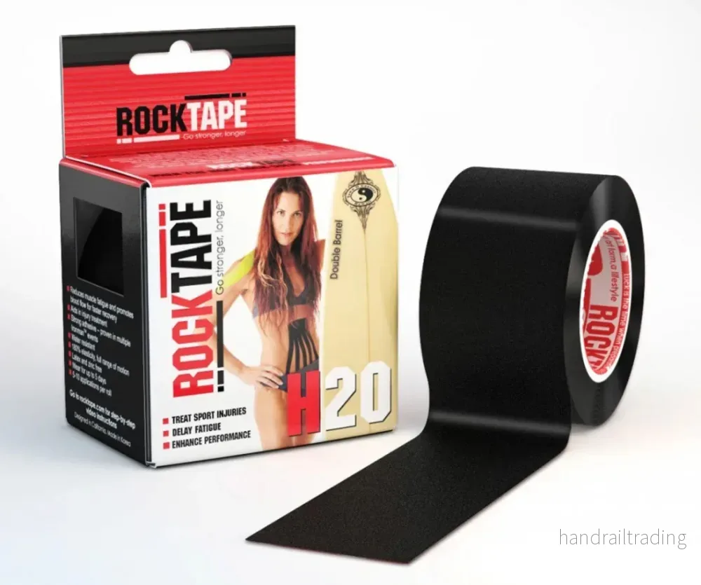RockTape H2O Extra självhäftande kinesiologitejp 5 cm × 5 m Svart