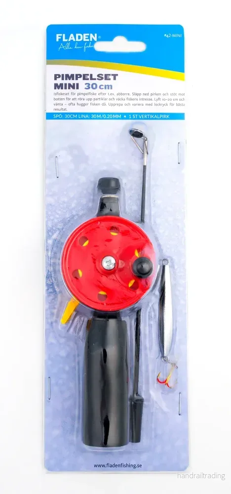 Pimpelset Mini. spö30cm lina 30m 0.20mm vertikalpirk