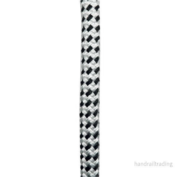 1852 förtöjningslina db. flätad 16 mm 10 m vit/svart