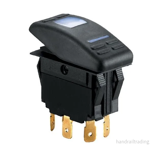 Kontakt 3-polig med LED -(on)- off 12 V max 15a
