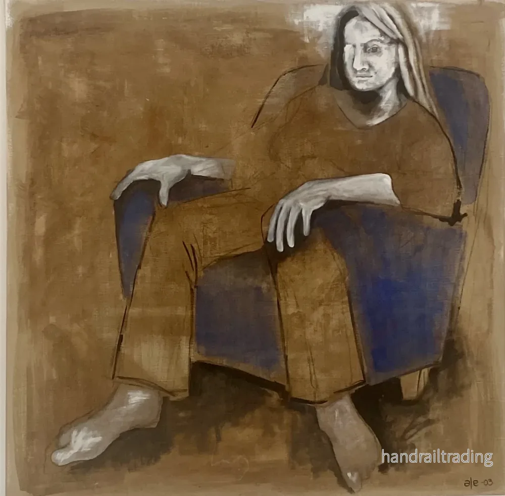 Aira Lee – Kvinna i blå fåtölj