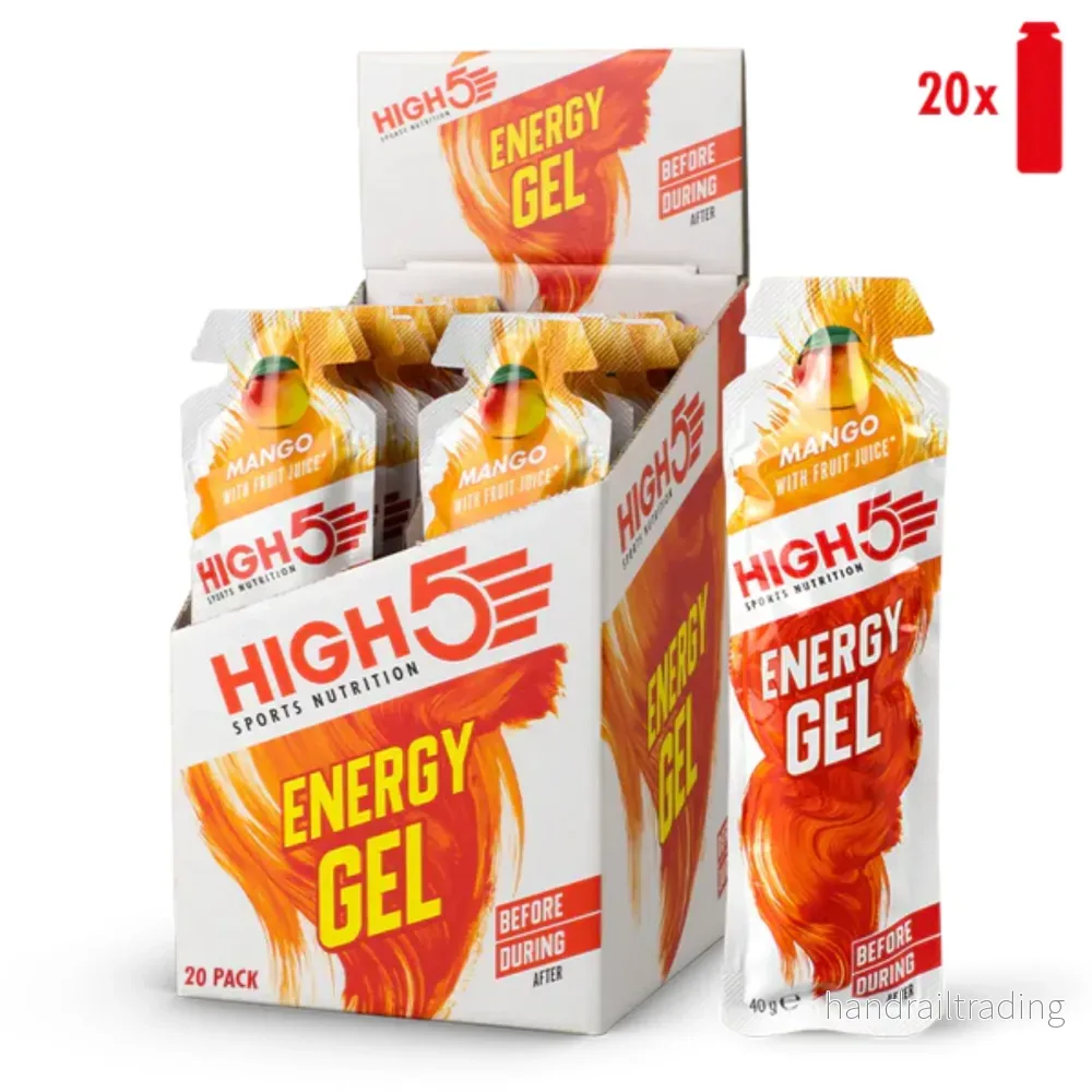 High5 Energigel Mango 40 g x 20 st. Kort datum High5 Energigel Mango 40 g x 20 st. Kort datum
