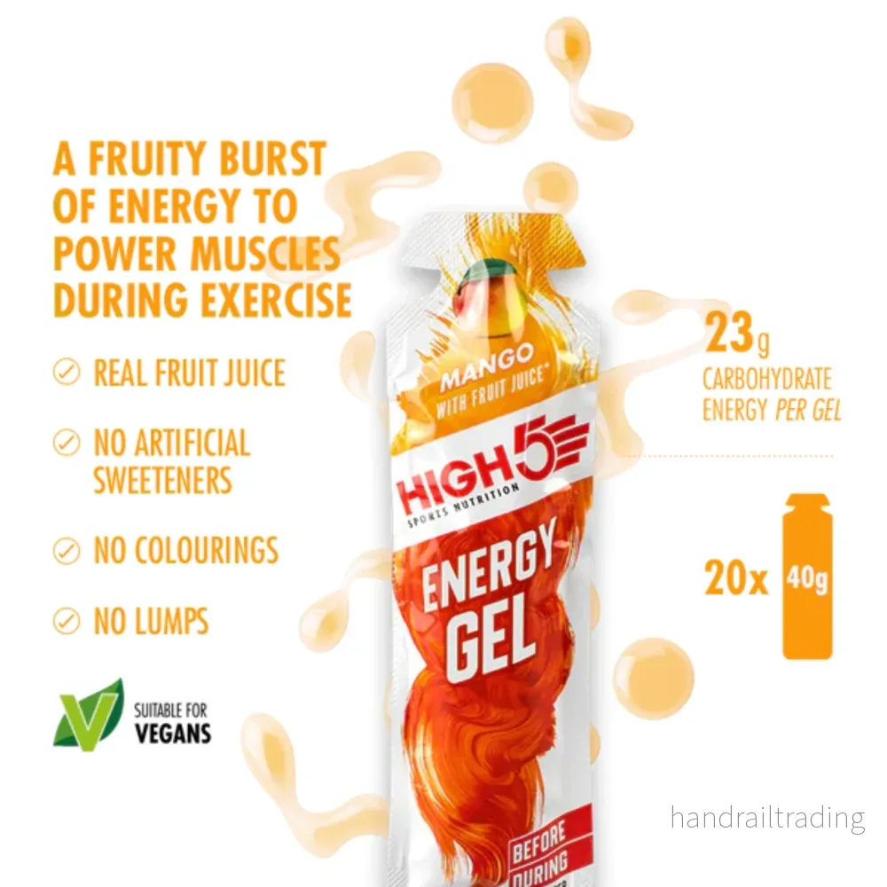 High5 Energigel Mango 40 g x 20 st. Kort datum - Bild 2