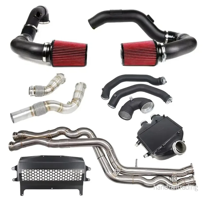 For 2015-2019 F80 M3 F82 M4 F87 M2 S55 Downpipe MIidpipe Oil Cooler Skid Plate Intercooler Front Mount Cold Air Intake Kit - Bild 2