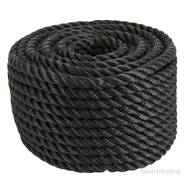 3-Slagen PP lina svart Ø12 mm 30 meter